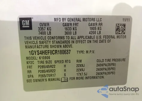 2012 Cadillac Escalade Luxury from USA, damaged, VIN 1GYS4HEF8CR180637